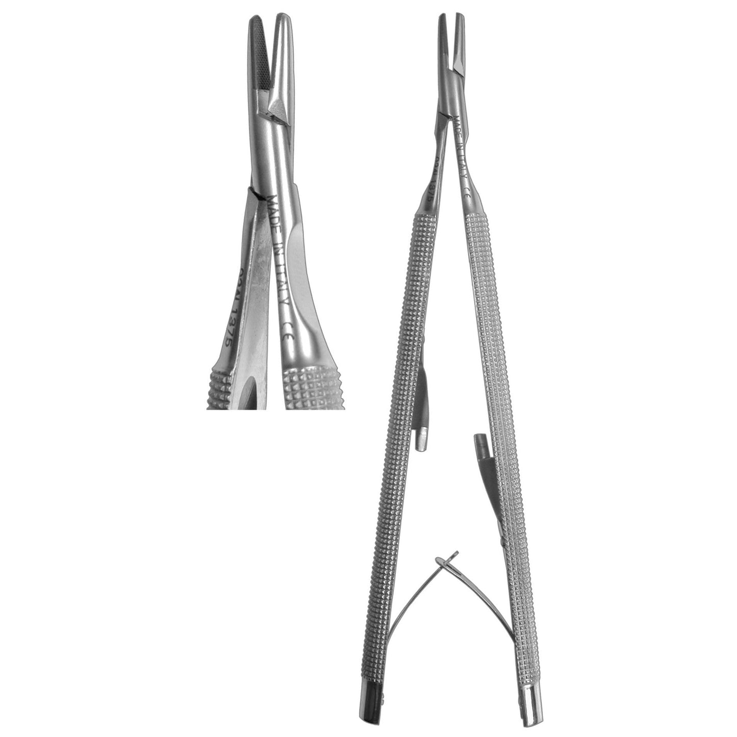 Needle Holder, Castroviejo Round Body Straight Internal Spring TC 14cm  (Z-5257)