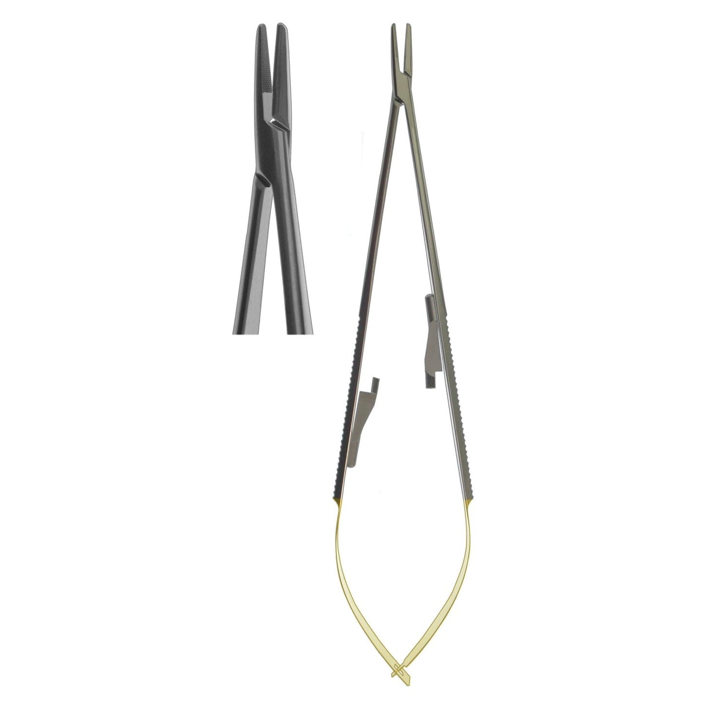 Needle Holder, Castroviejo Flat Body Straight Heavy Jaw TC 18cm  (Z-5626)