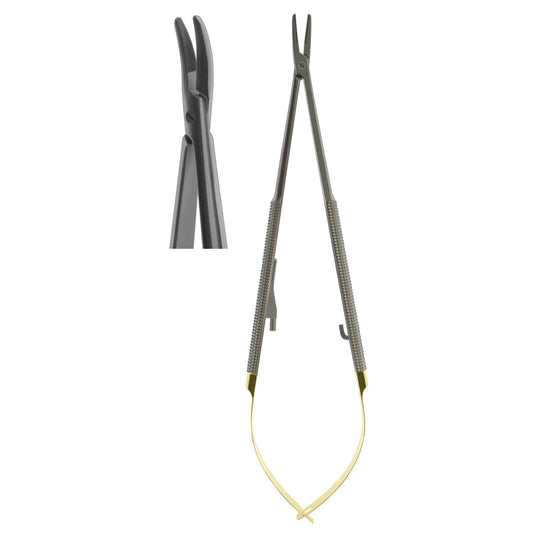 Needle Holder, Castroviejo Round Body Curved TC 18cm  (Z-6532)