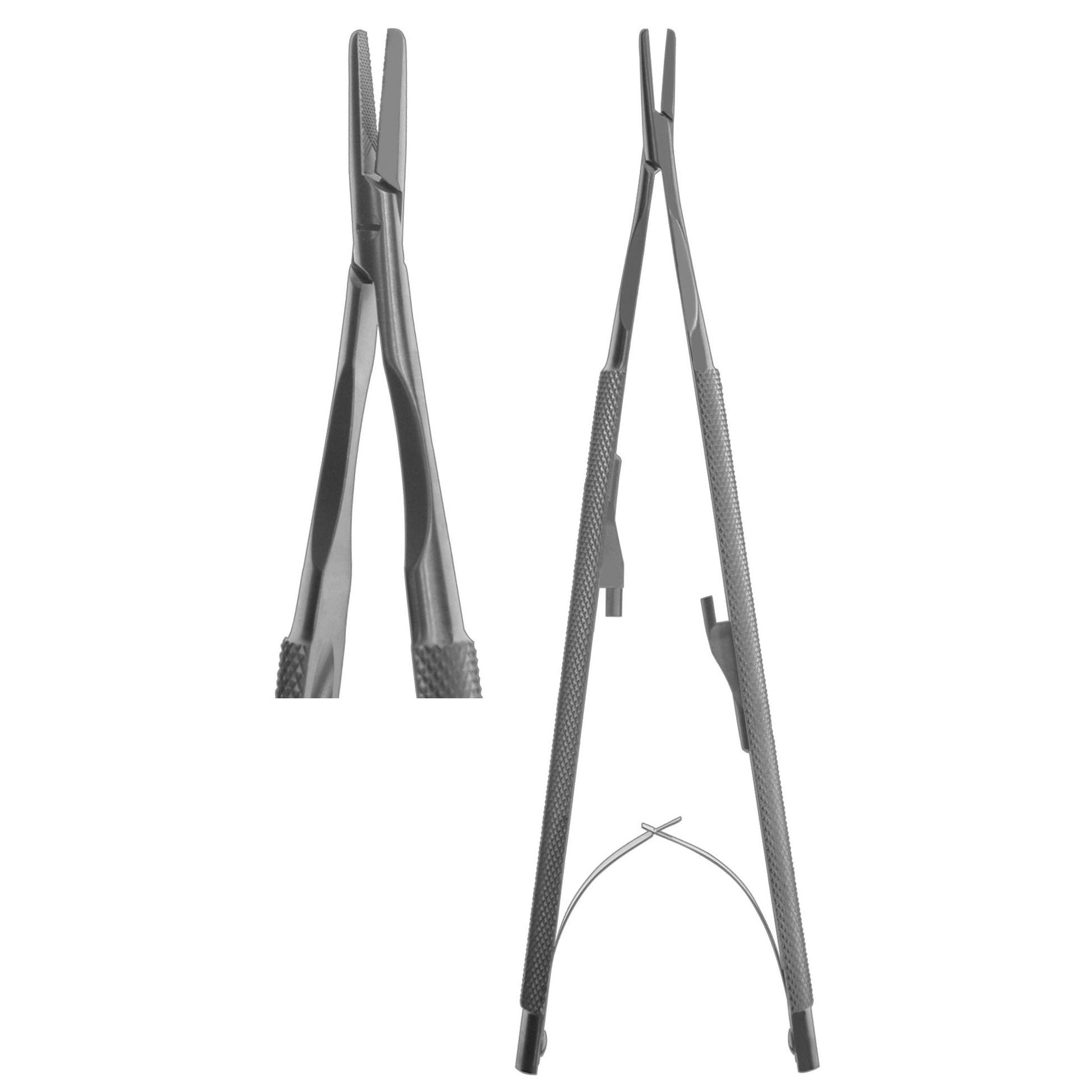 Needle Holder, Castroviejo Striaght Round Body (Internal Spring) 14cm  (Z-7023)
