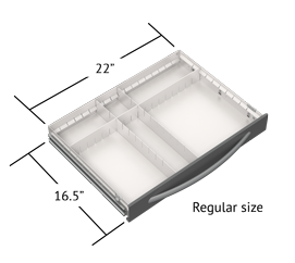 Waterloo Aluminum 6 Drawer X-Tall Aluminum Emergency Cart, Light Gray Exterior / Red Drawers, UXGLA-333669-RED