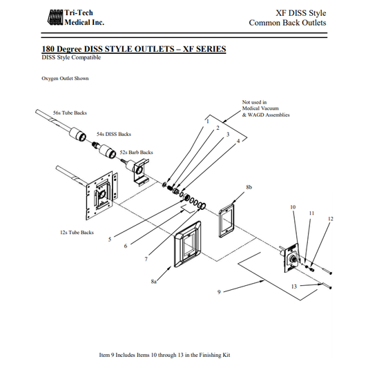 Tri-Tech Secondary Valve Kit for all Gases (Except Medical Vacuum & WAGD), XC1000KR