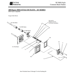 Tri-Tech Secondary Valve Kit for all Gases (Except Medical Vacuum & WAGD), XC1000KR