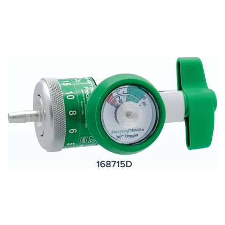 Precision Medical EasyDial Reg 870 Nut Style, 50 PSI, 15 l/min, Oxygen Regulator, 168715D
