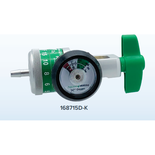 Precision Medical EasyDial Reg 870 Nut Style, 50 PSI, 15 l/min, Oxygen Regulator, 168715D