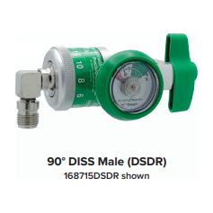 Precision Medical EasyDial Reg 870 Nut Style, 50 PSI, 15 l/min, Oxygen Regulator, 168715D