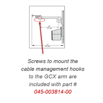 Mindray 5 Hook cable management kit, 045-003814-00