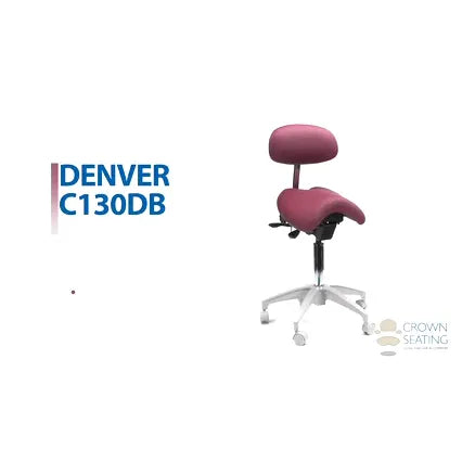 Crown Seating Denver C130DB Saddle Operator Stool with Back, C130DB
