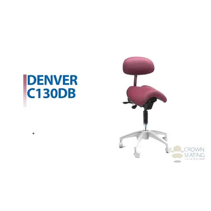 Crown Seating Denver C130DB Saddle Operator Stool with Back, C130DB