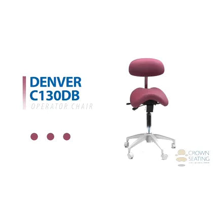 Crown Seating Denver C130DB Saddle Operator Stool with Back, C130DB