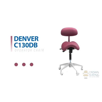 Crown Seating Denver C130DB Saddle Operator Stool with Back, C130DB