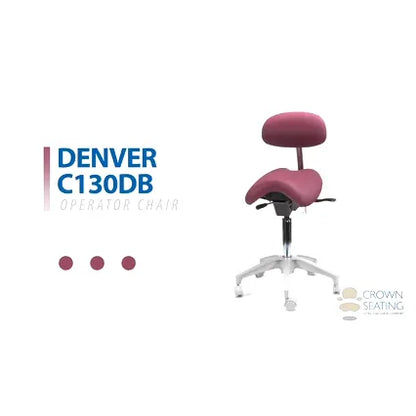 Crown Seating Denver C130DB Saddle Operator Stool with Back, C130DB