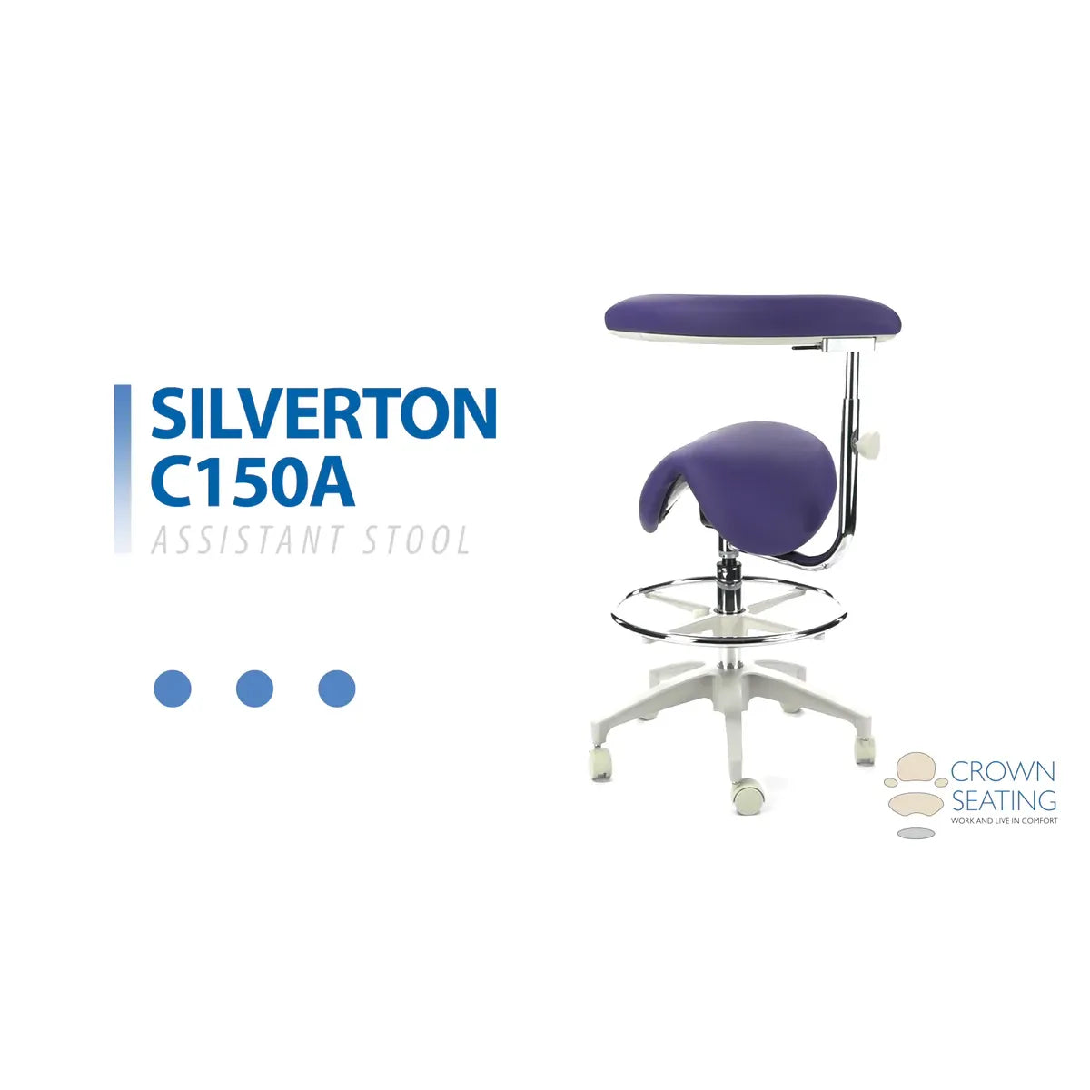 Crown Seating Silverton C150A Perfect Lite Assistant Saddle Stool, C150A