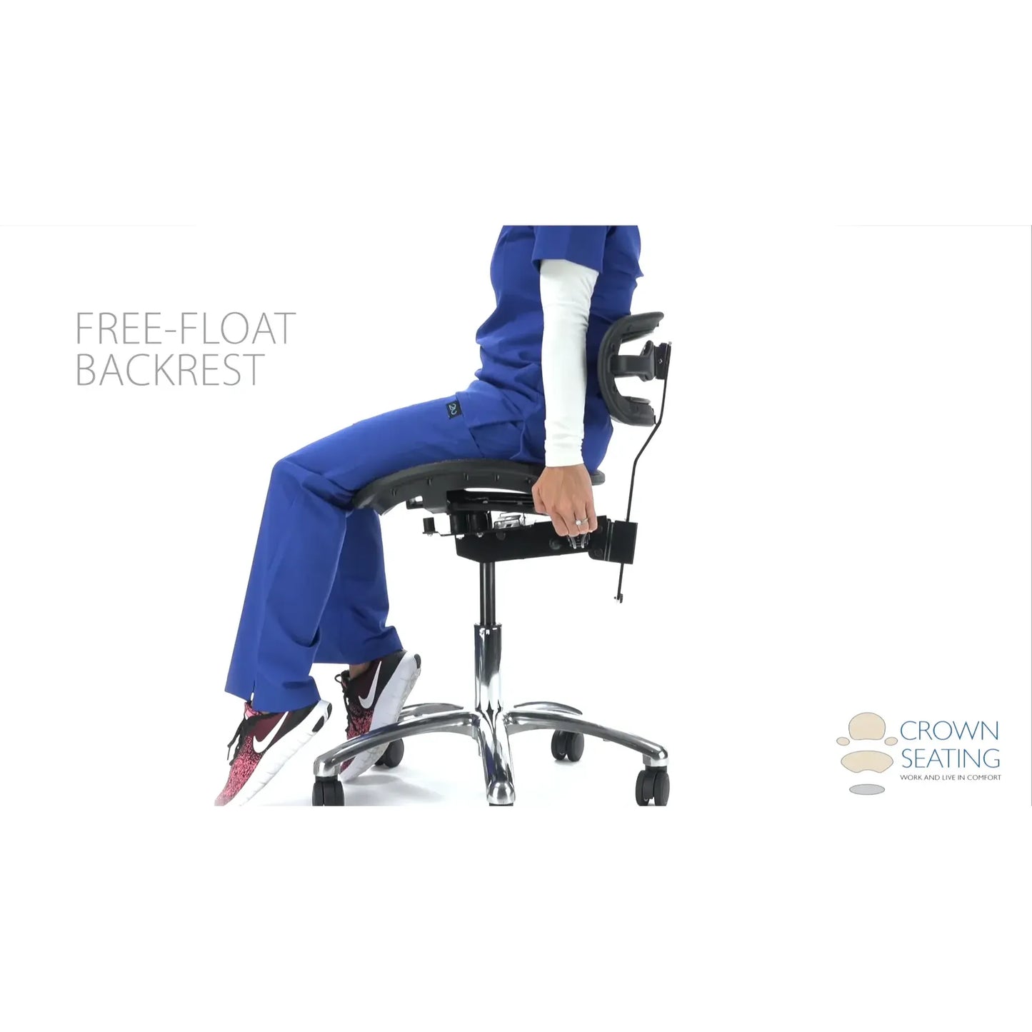 Crown Seating virtu C120 Large Mesh Operator Stool (Midnight), C120DML