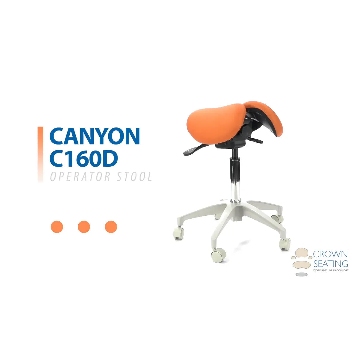 Crown Seating Canyon C160D Split Seat Operator Saddle Stool, C160D