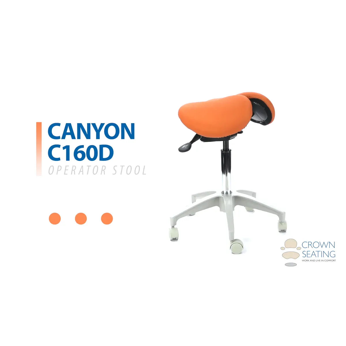 Crown Seating Canyon C160D Split Seat Operator Saddle Stool, C160D