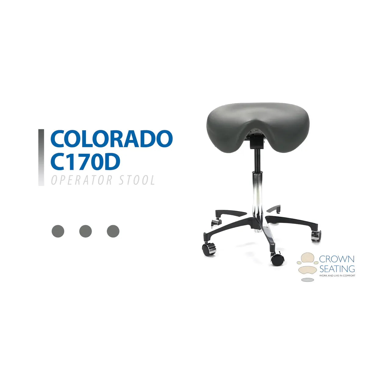 Crown Seating Colorado C170D Cradle Operator Saddle Stool, C170D