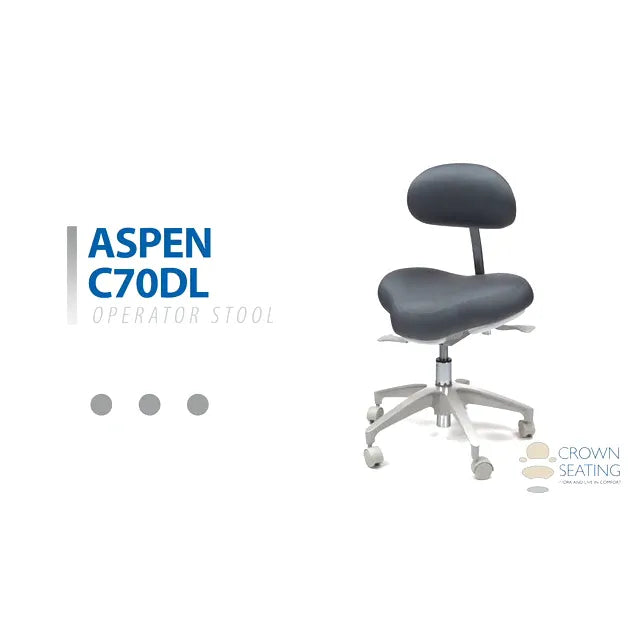 Crown Seating Aspen C70DL Operator Stool - Large Hybrid Saddle, C70DL