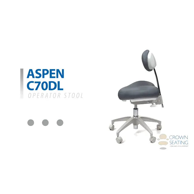 Crown Seating Aspen C70DL Operator Stool - Large Hybrid Saddle, C70DL