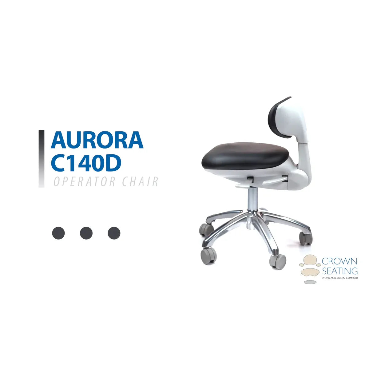 Crown Seating Aurora C140D Modern Operator Stool (Beige ABS), C140D