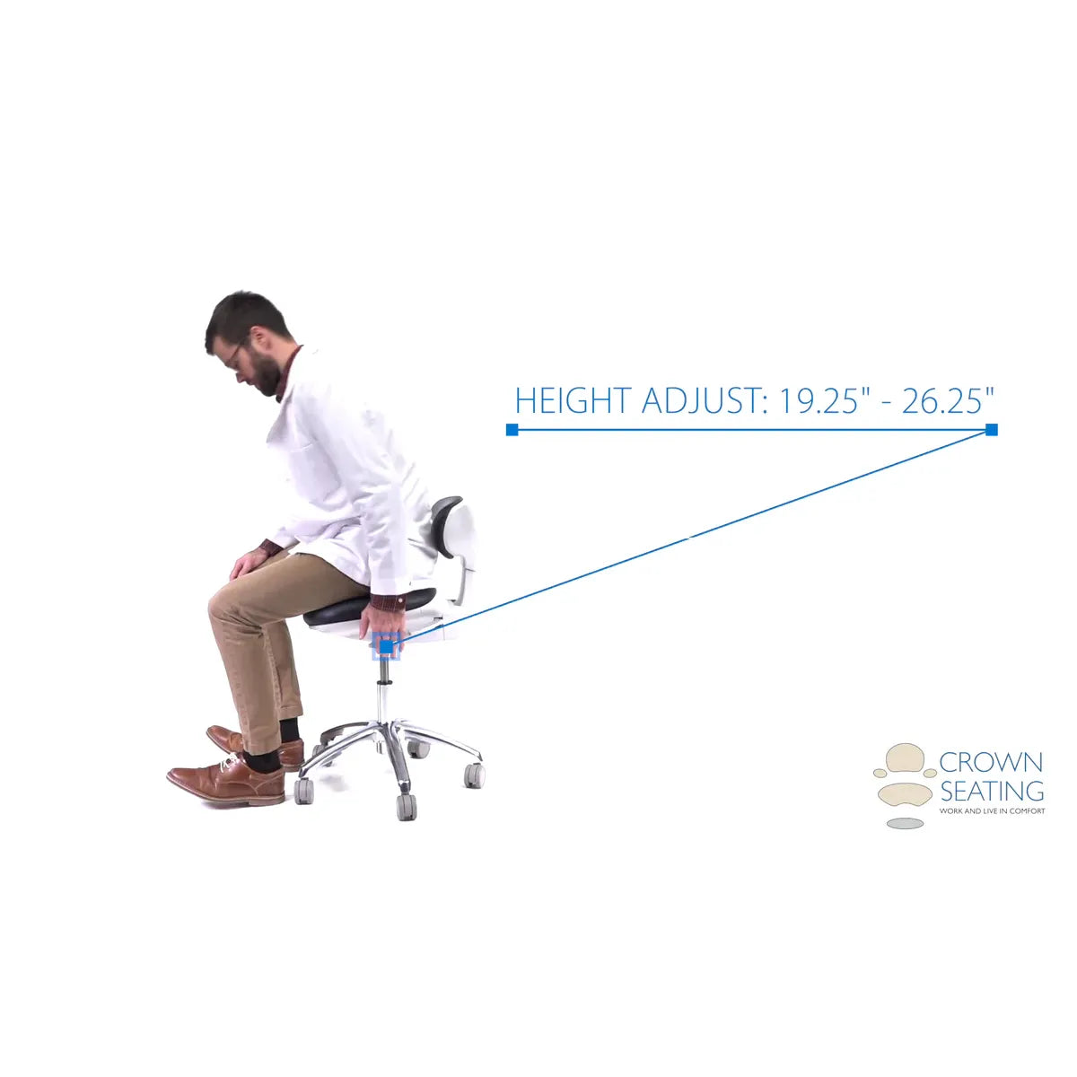 Crown Seating Aurora C140D Modern Operator Stool (Beige ABS), C140D