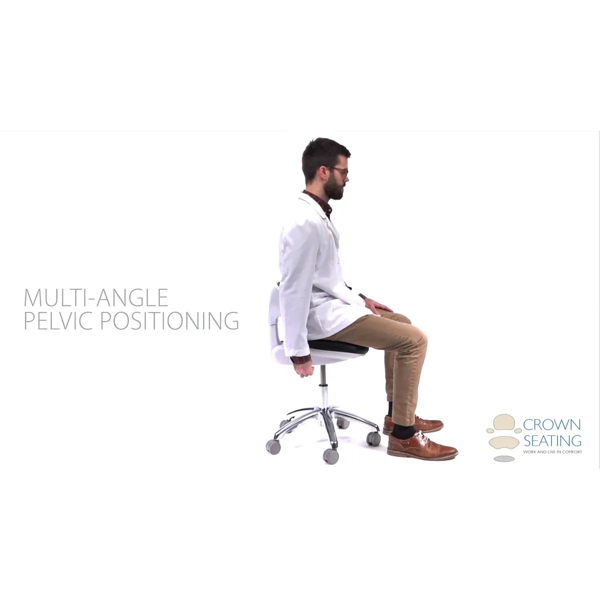 Crown Seating Aurora C140D Modern Operator Stool (Beige ABS), C140D