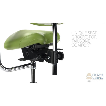 Crown Seating Denver C130AB Saddle Assistant Stool with Back, C130AB