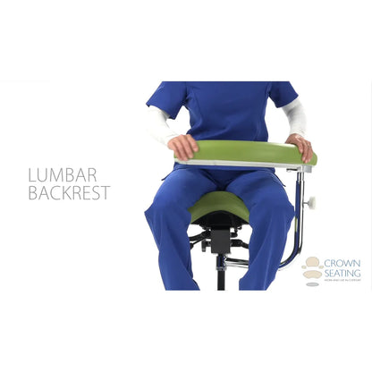 Crown Seating Denver C130AB Saddle Assistant Stool with Back, C130AB