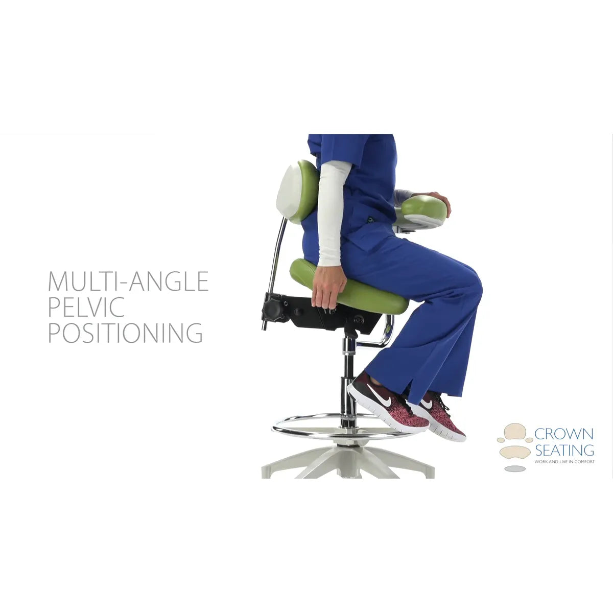 Crown Seating Denver C130AB Saddle Assistant Stool with Back, C130AB