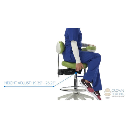 Crown Seating Denver C130AB Saddle Assistant Stool with Back, C130AB