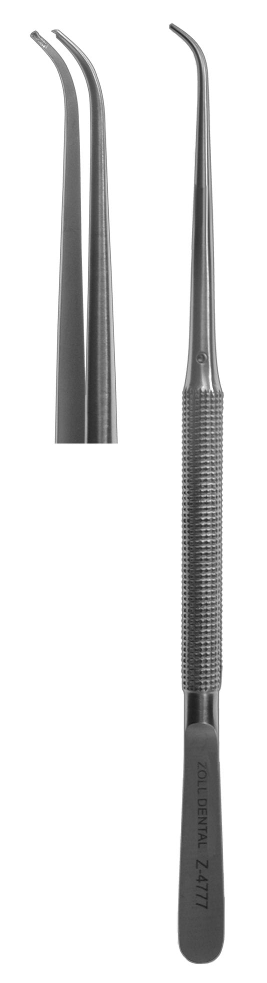 Tissue Forceps, Round Handle Curved 1 X 2 Teeth 18cm  (Z-4777)