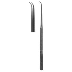 Tissue Forceps, Round Handle Curved 1 X 2 Teeth 18cm (Z-4777)