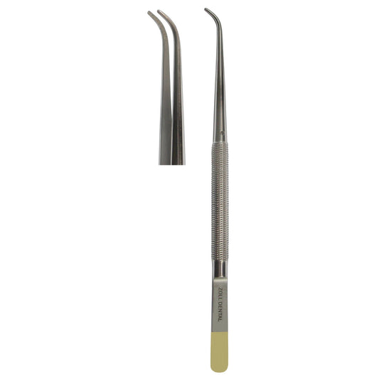 Tissue Forceps, Round Handle Curved Diamond Coated 18cm  (Z-4779)
