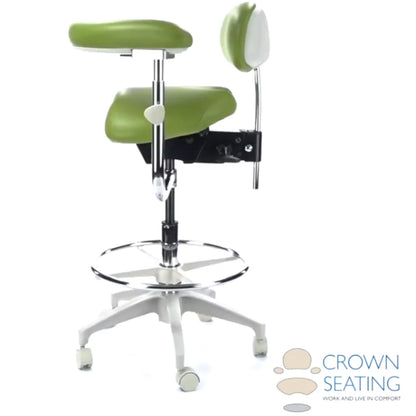 Crown Seating Denver C130AB Saddle Assistant Stool with Back, C130AB