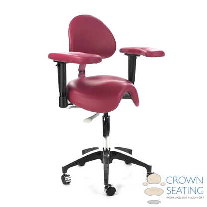 Crown Seating Colorado C170D Cradle Operator Stool w/ back and arms, C170DBA