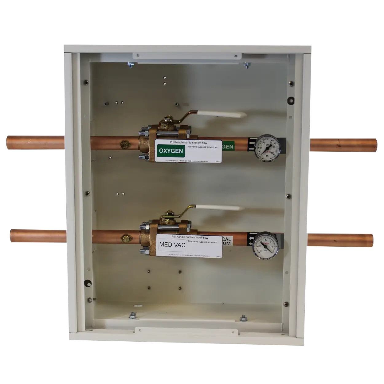 Tri-Tech 2 Gas Valve Box with Gauges, VU22O2N
