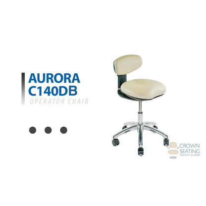 Crown Seating Aurora C140DB Modern Operator Stool (Black ABS), C140DB