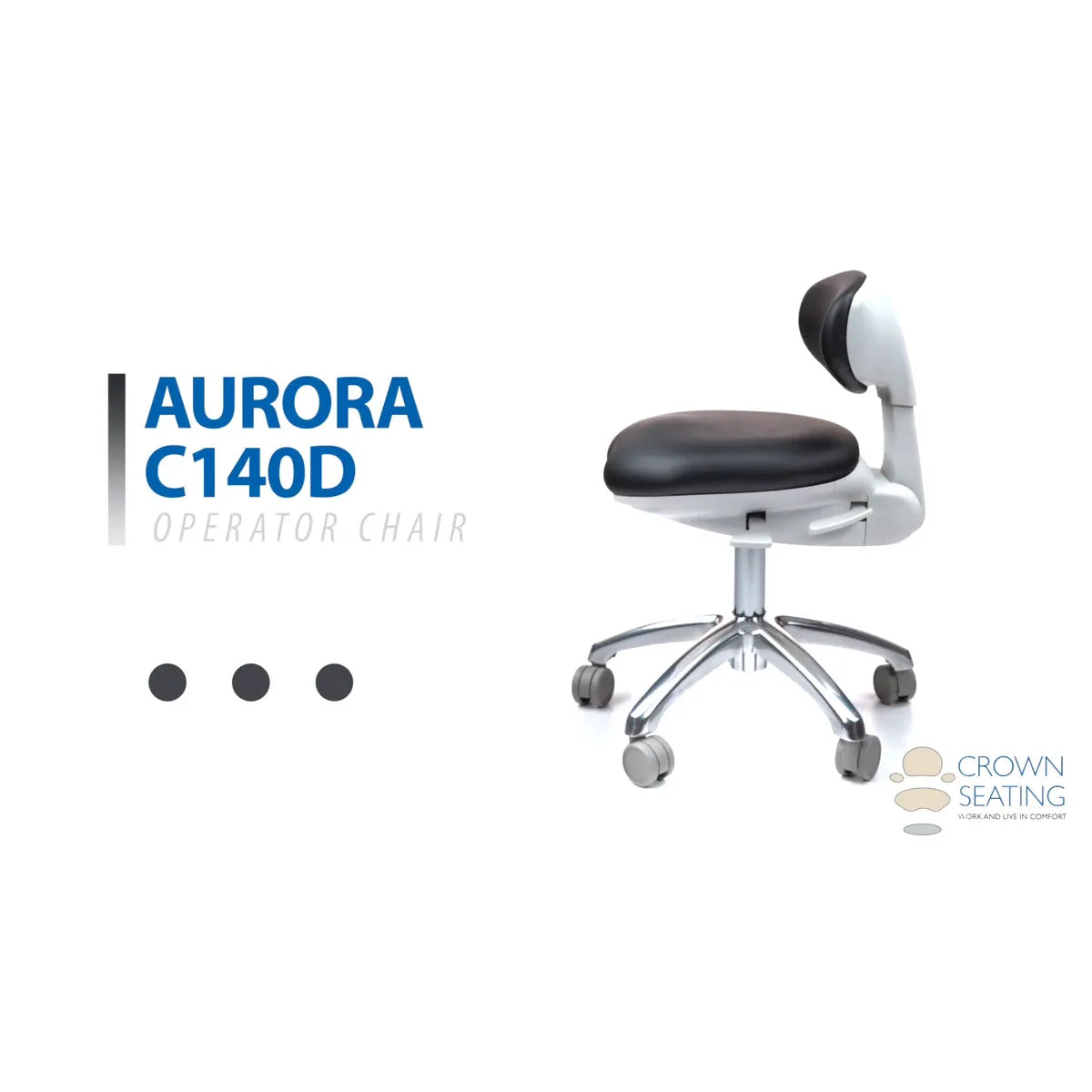 Crown Seating Aurora C140D Modern Operator Stool (Beige ABS), C140D