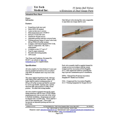 Tri-Tech 1" Ball Valve W/ Lock Handle