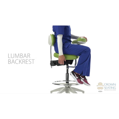 Crown Seating Denver C130AB Saddle Assistant Stool with Back, C130AB