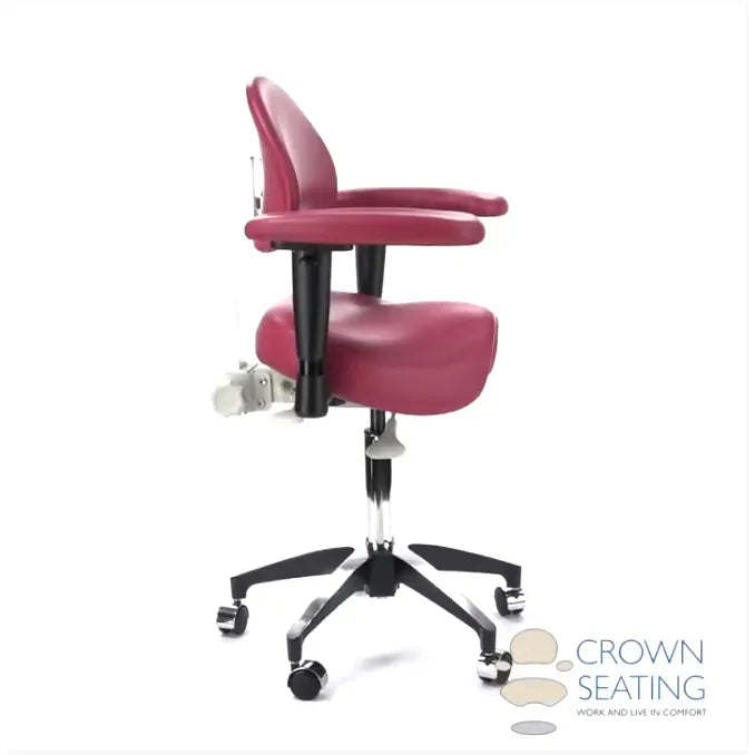 Crown Seating Colorado C170D Cradle Operator Stool w/ back and arms, C170DBA