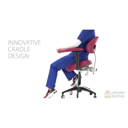 Crown Seating Colorado C170D Cradle Operator Stool w/ back and arms, C170DBA
