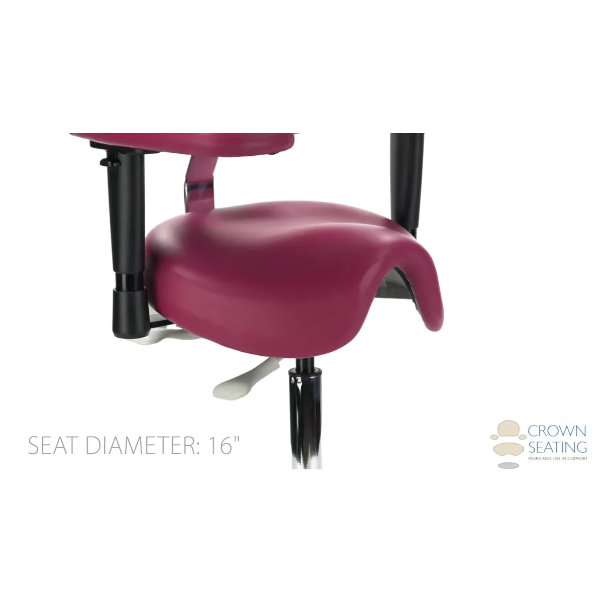 Crown Seating Colorado C170D Cradle Operator Stool w/ back and arms, C170DBA