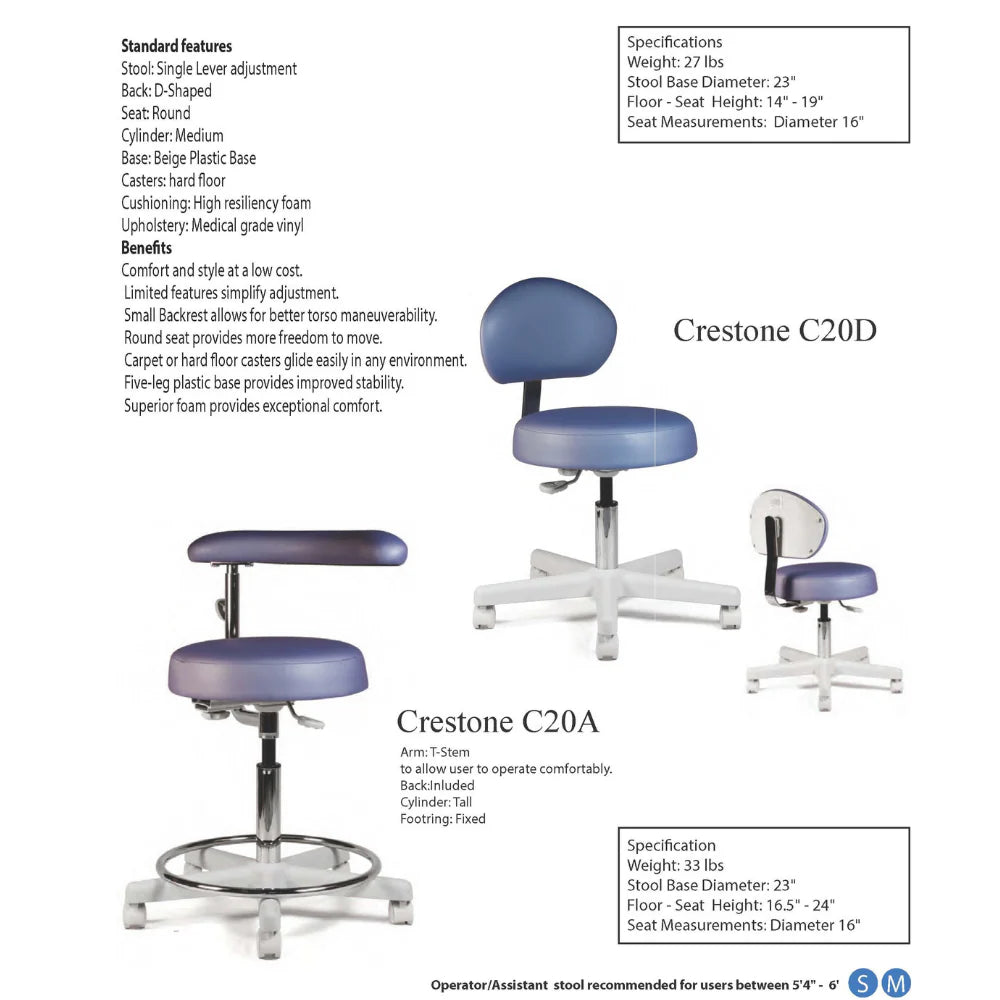 Crown Seating Crestone C20D Operator Stool, C20D
