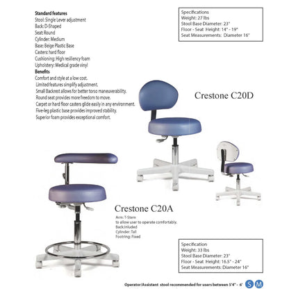 Crown Seating Crestone C20D Operator Stool, C20D