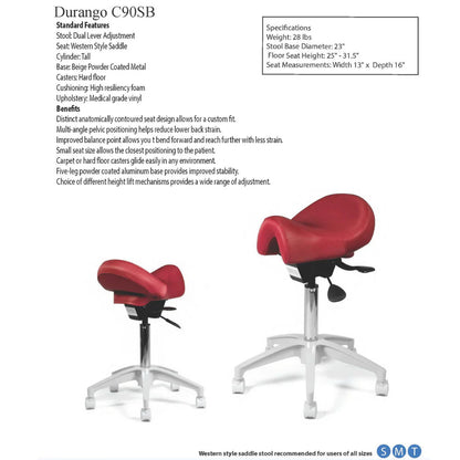 Crown Seating Western C90SB Saddle Operator Stool, C90SB