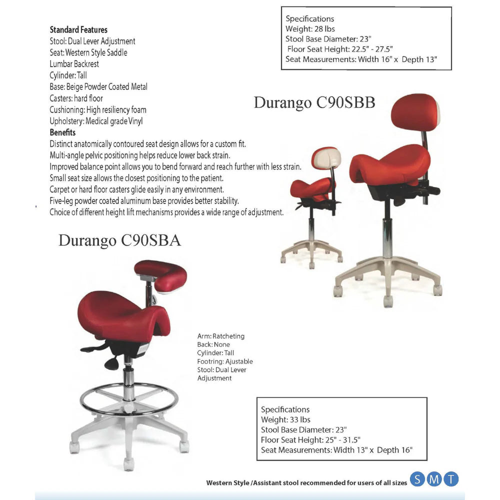 Crown Seating Western C90SBB Saddle Operator with Back, C90SBB