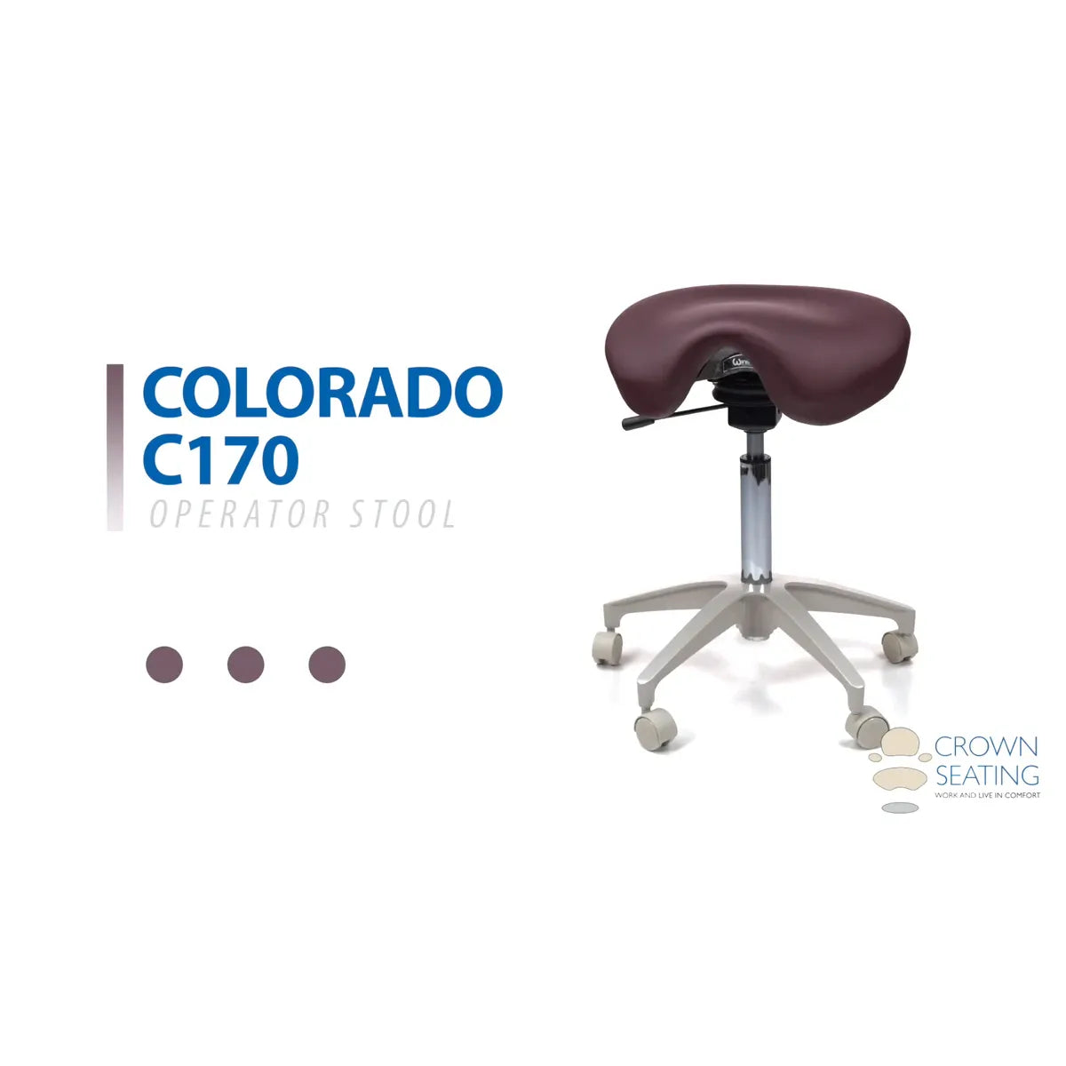 Crown Seating Colorado C170D Cradle Operator Saddle Stool, C170D