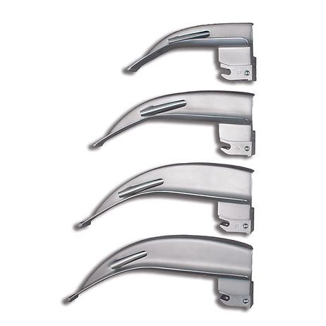 Blade, Laryngoscope,  Macintosh English Channel English Profile Fiber Optic Laryngoscope Blades, GL-378