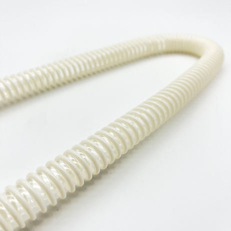 Tube, Breathing, Semi-Clear Polyester w/Spiral, 9/16" Smooth ID, 24" Long, 22mmF x 22mmF Silicone Ends, E-215-24